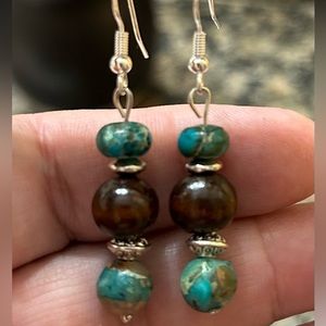 Artisan Handmade with love, dangling gorgeous beaded earrings.  One of a kind